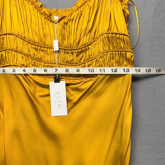 NWT ASTR the Label Enola Satin Smocked Midi Dress Romantic Quiet Luxury Boho - Picture 4 of 12